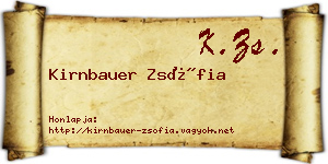 Kirnbauer Zsófia névjegykártya